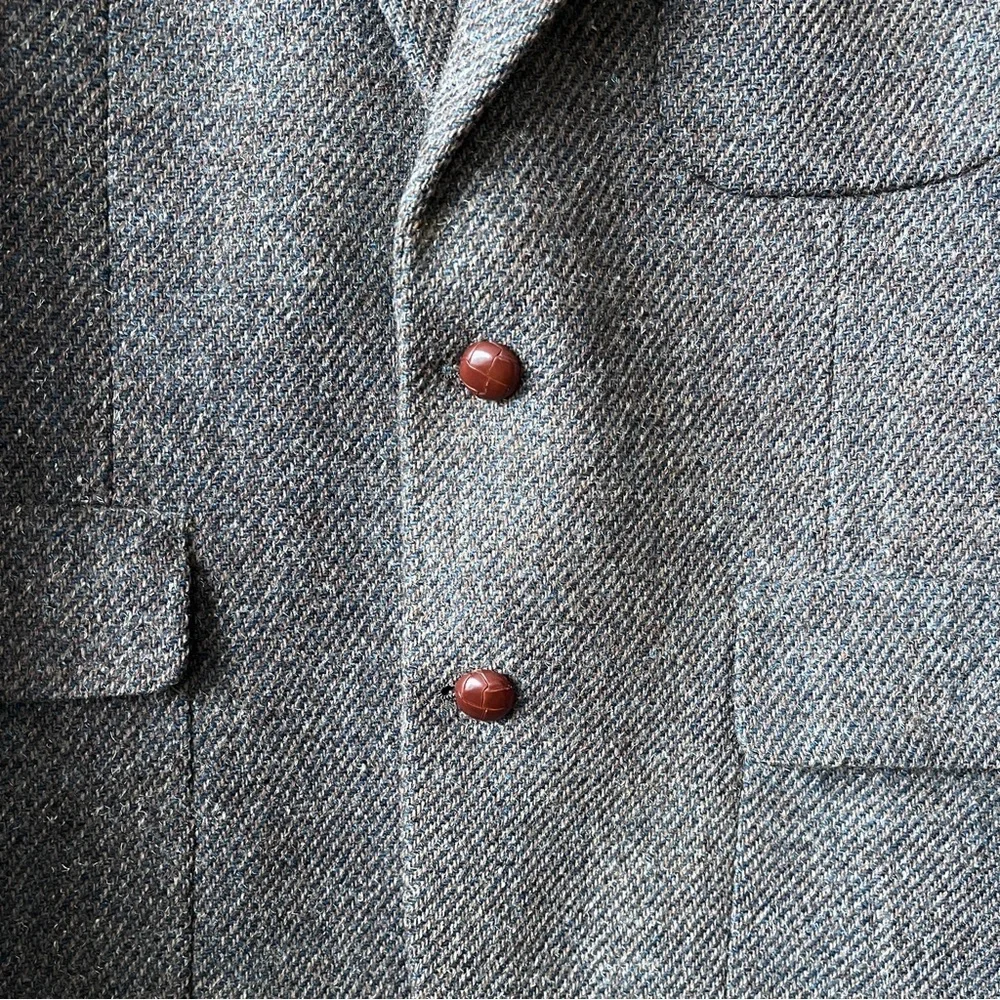 Vintage Men’s Bill Blass Tweed Wool Brown Single Breasted Blazer Size 42